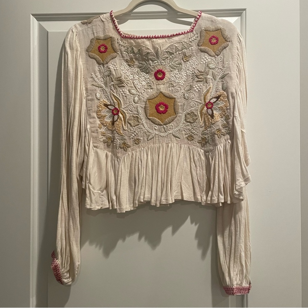 Free People Claudine Embroidered Top - Picture 4 of 5